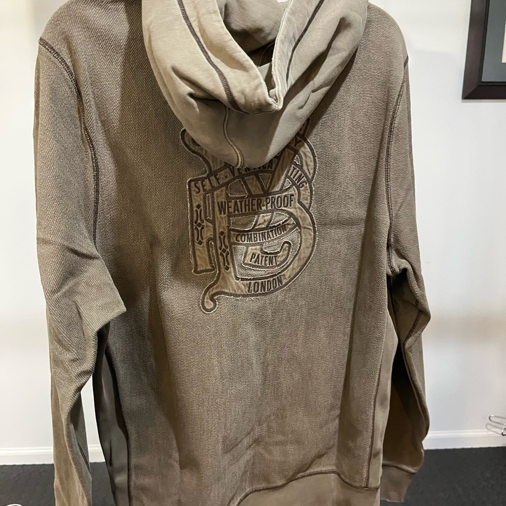 Burberry Men’s XL Distressed Zip Sweatshirt